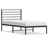 vidaXL Cadre de lit m&eacute;tal sans matelas avec t&ecirc;te de lit noir 90x200 cm
