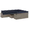 vidaXL Salon de jardin 11 pcs avec coussins gris r&eacute;sine tress&eacute;e