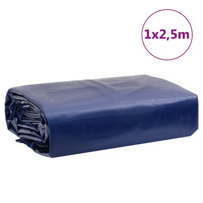 vidaXL Bâche bleu 1x2,5 m 650 g/m²