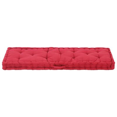 vidaXL Coussin de plancher de palette Coton 120x40x7 cm Bordeaux