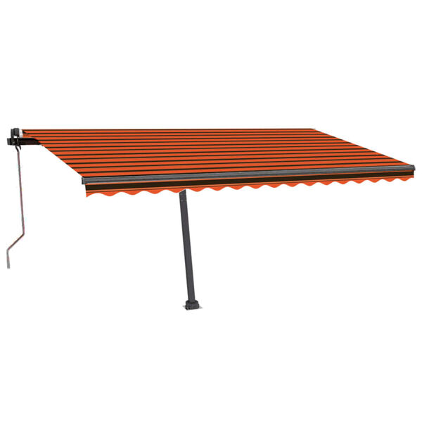 vidaXL Auvent automatique capteur de vent LED 400x350 cm Orange marron