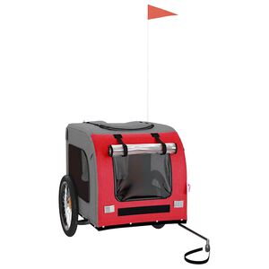 vidaXL Remorque de v&eacute;lo pour animaux de compagnie rouge et gris
