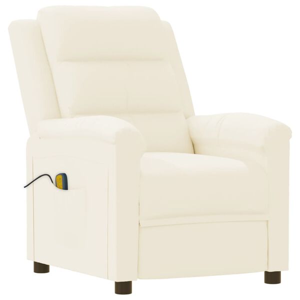 vidaXL Fauteuil de massage Crème Similicuir