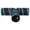 vidaXL Tunnel pour chats à 3 voies Noir et bleu 90 cm Polyester