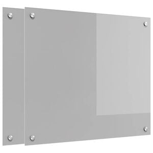 vidaXL Protection de cuisine 2 pcs Gris clair 70 x 60 cm verre tremp&eacute;