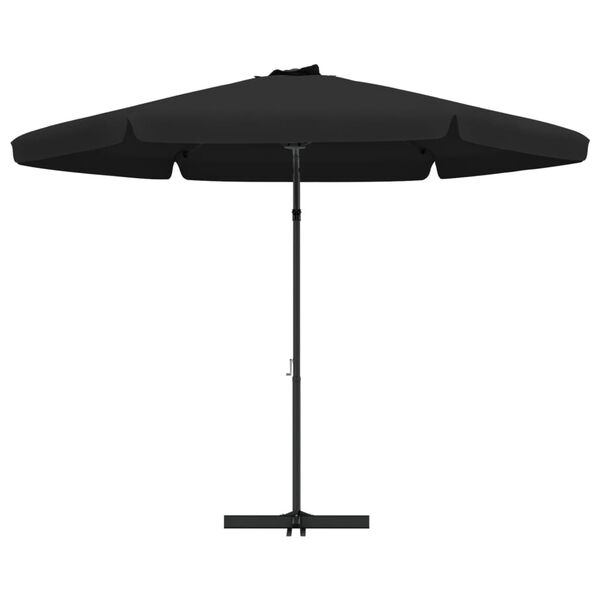 vidaXL Parasol de jardin avec m&acirc;t en acier 300 cm Noir