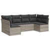 vidaXL Salon de jardin 6 pcs avec coussins gris clair r&eacute;sine tress&eacute;e