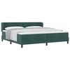 vidaXL Lit &agrave; ressorts avec matelas Vert fonc&eacute; 200 x 200 cm Velours