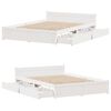vidaXL Cadre de lit sans matelas blanc 135x190 cm bois de pin massif