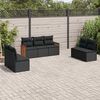 vidaXL Salon de jardin 7 pcs avec coussins noir r&eacute;sine tress&eacute;e
