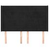 vidaXL T&ecirc;te de lit avec oreilles Noir 147x16x118/128 cm Velours