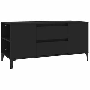 vidaXL Meuble TV Noir 102x44,5x50 cm Bois d'ing&eacute;nierie