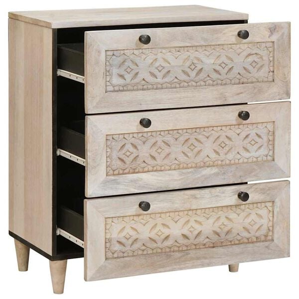 vidaXL Buffet Blanc 60 x 33 x 75 cm bois de manguier massif