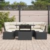 vidaXL Ensemble de canap&eacute; de jardin avec coussin 7 pcs Noir et Cr&egrave;me