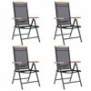 vidaXL Chaises pliantes, lot de 4, aluminium et textil&egrave;ne noir