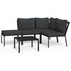 vidaXL Salon de jardin 5 pcs avec coussins gris acier