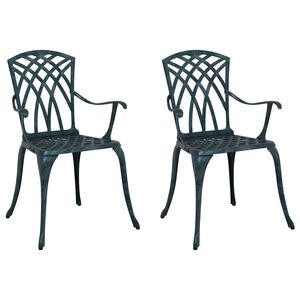 vidaXL Chaise de jardin 2 pcs Vert 53 x 51 x 88,5cm Aluminium