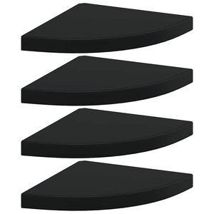 vidaXL &Eacute;tag&egrave;res d'angle flottantes 4 pcs noir 35x35x3,8 cm MDF
