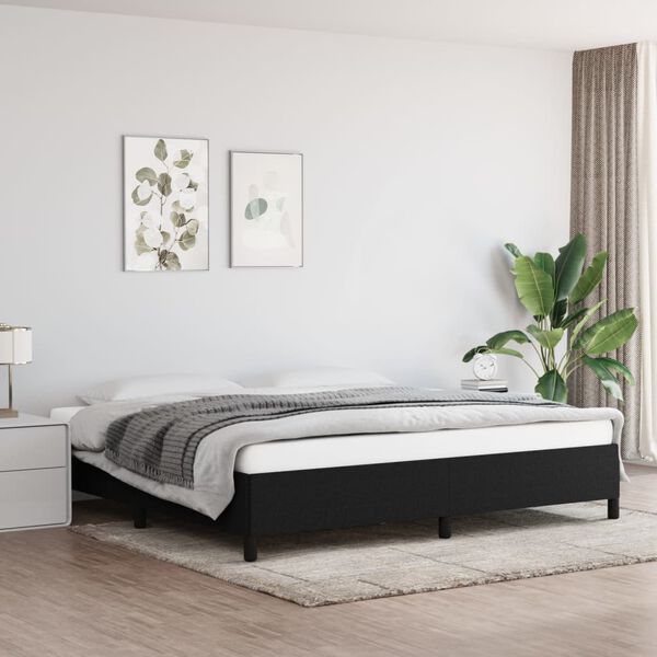 vidaXL Cadre de lit sans matelas noir 200x200 cm tissu