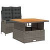 vidaXL Ensemble &agrave; manger de jardin et coussins 2 pcs gris rotin