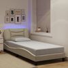 vidaXL Cadre de lit avec LED sans matelas Hvar crème 90x190 cm tissu