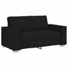 vidaXL Canap&eacute; 3 pcs Noir Tissu en lin m&eacute;lang&eacute;