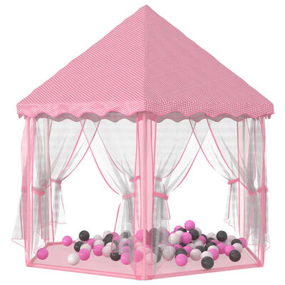 vidaXL Tente de jeu princesse avec 250 balles Rose 133x140 cm