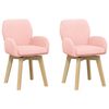 vidaXL Chaises de salle &agrave; manger pivotantes 2 pc Boucl&eacute; Rose