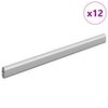 vidaXL Tige de placard 12 pc Argent&eacute; 371,5 x 15 x 29 mm