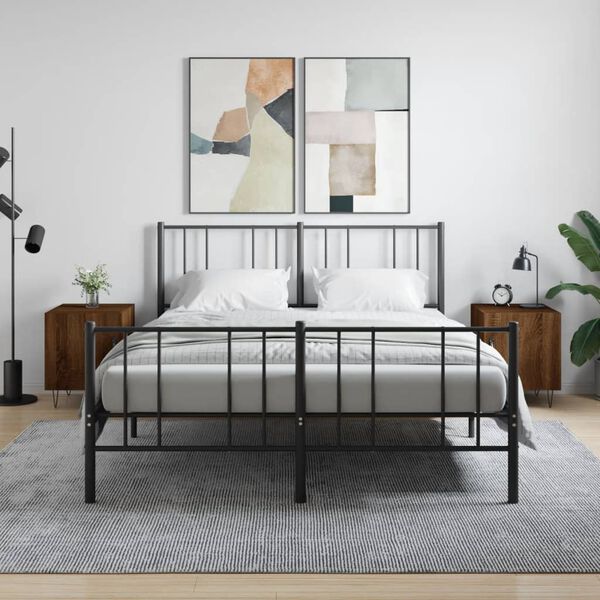 vidaXL Tables de chevet 2pcs ch&ecirc;ne marron 40x40x50cm bois d'ing&eacute;nierie