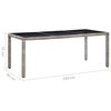 vidaXL Table de jardin Gris 190x90x75 cm R&eacute;sine tress&eacute;e