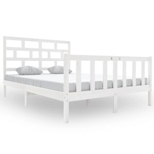 vidaXL Cadre de lit sans matelas blanc bois massif 120x200 cm