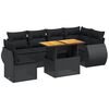 vidaXL Salon de jardin 7 pcs avec coussins noir r&eacute;sine tress&eacute;e