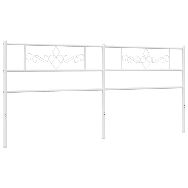 vidaXL T&ecirc;te de lit de remplacement m&eacute;tal blanc 193 cm