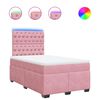 vidaXL Sommier &agrave; lattes de lit avec matelas Rose 120x200 cm Velours