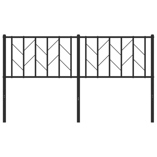 vidaXL T&ecirc;te de lit de remplacement m&eacute;tal noir 150 cm