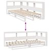 vidaXL Lit bibliothèque sans matelas blanc 75x190cm bois de pin massif