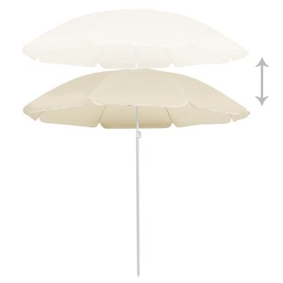 vidaXL Parasol de jardin avec mât en acier sable 180 cm