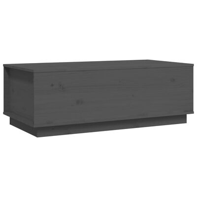 vidaXL Table basse Gris 100x50x35 cm Bois massif de pin