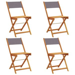 vidaXL Chaises de jardin pliantes lot de 4 tissu et bois massif