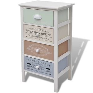 vidaXL Armoire de rangement en style fran&ccedil;ais 4 tiroirs Bois