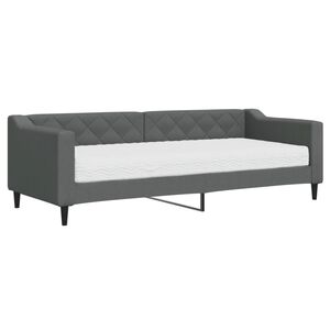 vidaXL Lit de jour avec matelas gris fonc&eacute; 80x200 cm tissu