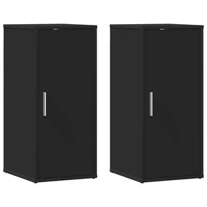 vidaXL Armoires &agrave; chaussures 2 pcs Noir 32x35x70 cm Agglom&eacute;r&eacute;