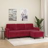 vidaXL Canap&eacute; &agrave; 3 places et repose-pieds Rouge bordeaux 180 cm Velours