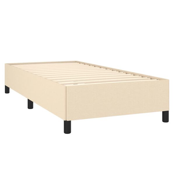 vidaXL Sommier &agrave; lattes de lit avec matelas Cr&egrave;me 90x200 cm Tissu