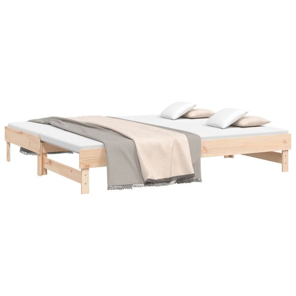 vidaXL Lit coulissant sans matelas 2x(90x200) cm Bois de pin massif