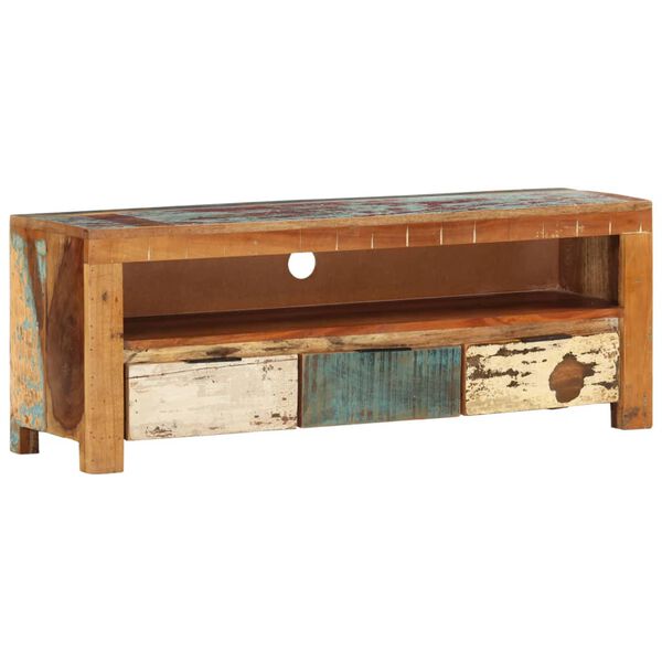 vidaXL Meuble TV 110x30x40 cm Bois de récupération massif