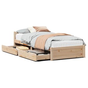vidaXL Cadre de lit sans matelas 75x190 cm bois de pin massif