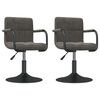 vidaXL Chaises pivotantes &agrave; manger lot de 2 gris fonc&eacute; velours