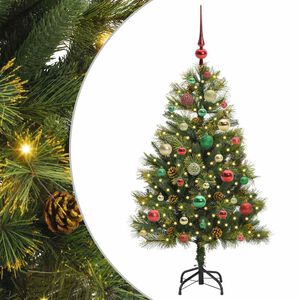 vidaXL Sapin de No&euml;l artificiel avec branches pliables et c&ocirc;nes 120 cm